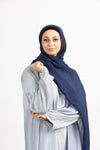 Light Blue Stonework Satin Abaya