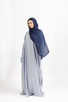 Light Blue Stonework Satin Abaya