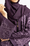 Purple Embroidered Abaya