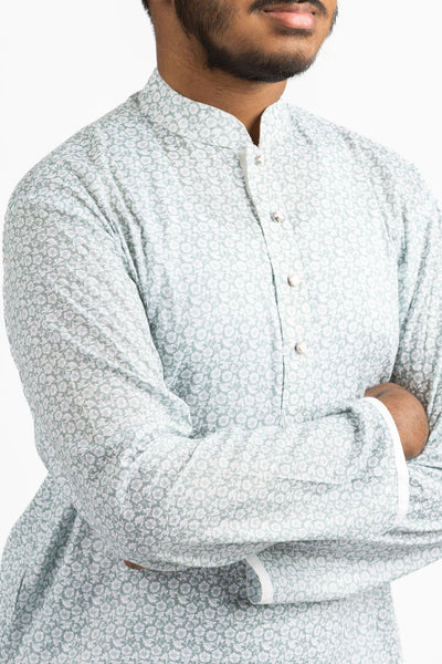 Men's Floral Pattern Kurta