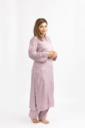 Lavender Elegance Embroidered Set