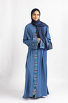 Light Blue Embroidered Turkish Abaya