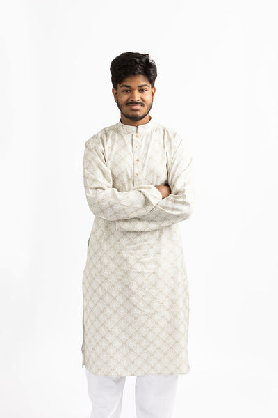 Men's Elegant Off-White Kurta