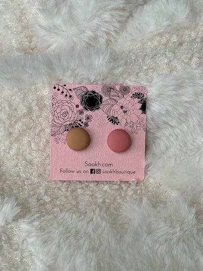 Beige and Coral Round Hijab Magnets