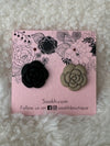 Floral Black and Gray Hijab Magnets