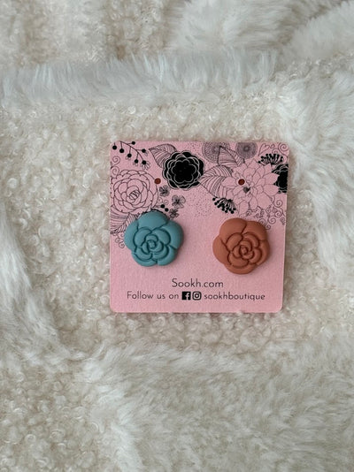 Floral Blue and Orange Hijab Magnets