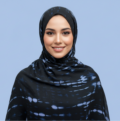 Midnight Sky Tie-Dye Modal Hijab