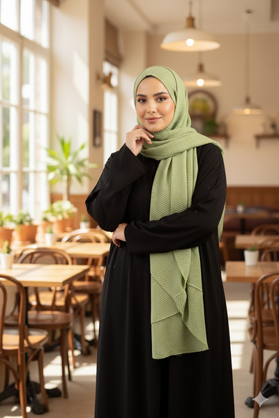 Black Floral Stonework Abaya