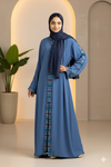 Light Blue Embroidered Turkish Abaya