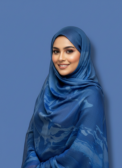 True Blue Elegance Modal Hijab