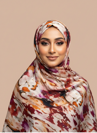 Crimson Splash Modal Hijab