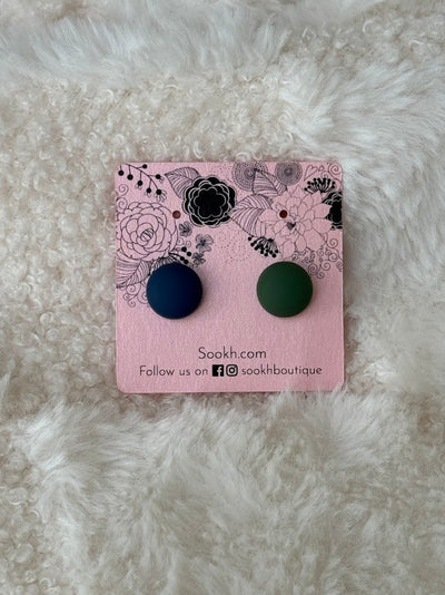 Navy Blue and Dark Green Round Hijab Magnets