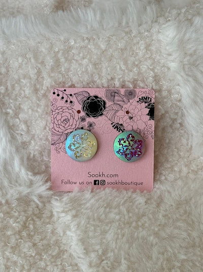 Purple and Pearl Iridescent Stone Hijab Magnets